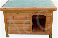 Cuccia per cani in legno tetto piano - L