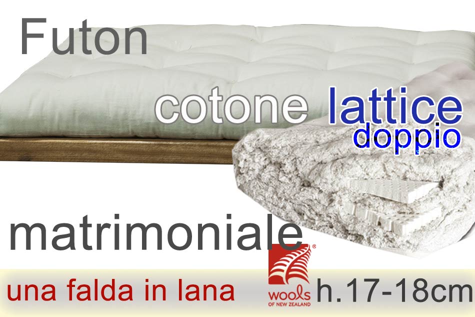 futon puro cotone lana doppio lattice h18cm singolo - Arredo e Corredo